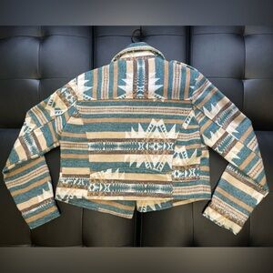 Tribal Pattern Biker Style Jacket